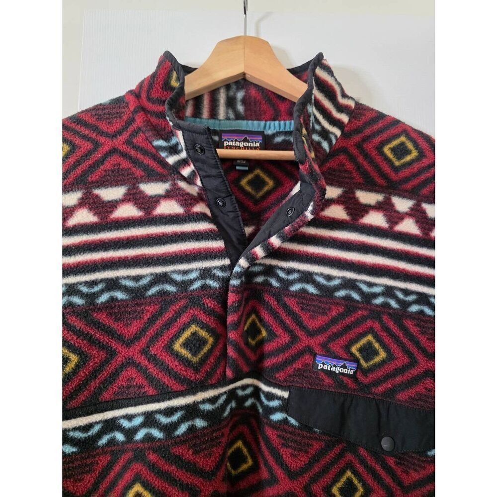 Patagonia Synchilla Snap T Fleece Pullover Mens Sz XL Saltillo Cinder Red - Picture 4 of 8